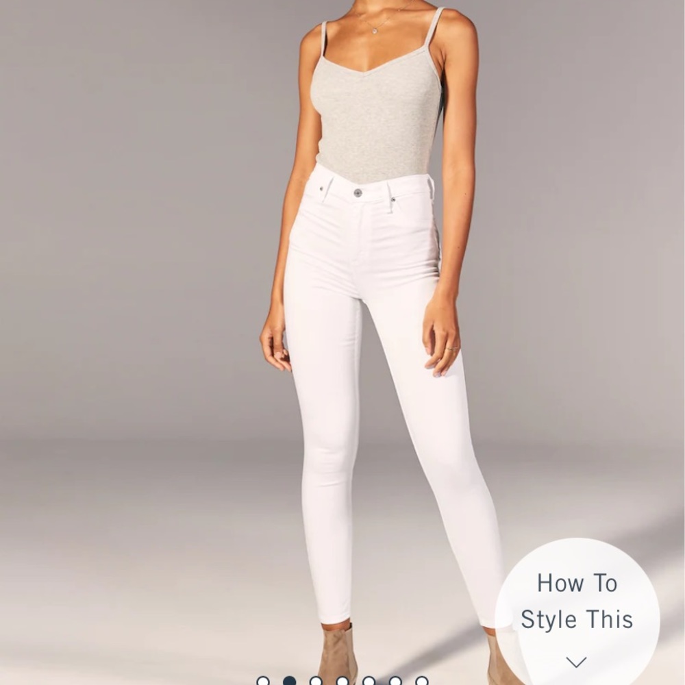 Abercrombie & Fitch Ultra High Rise White Jean Leggings NWT